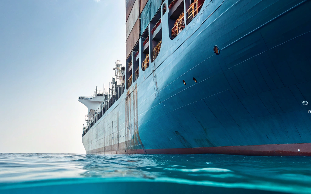 photos show a large container ship s bottom underw (5)