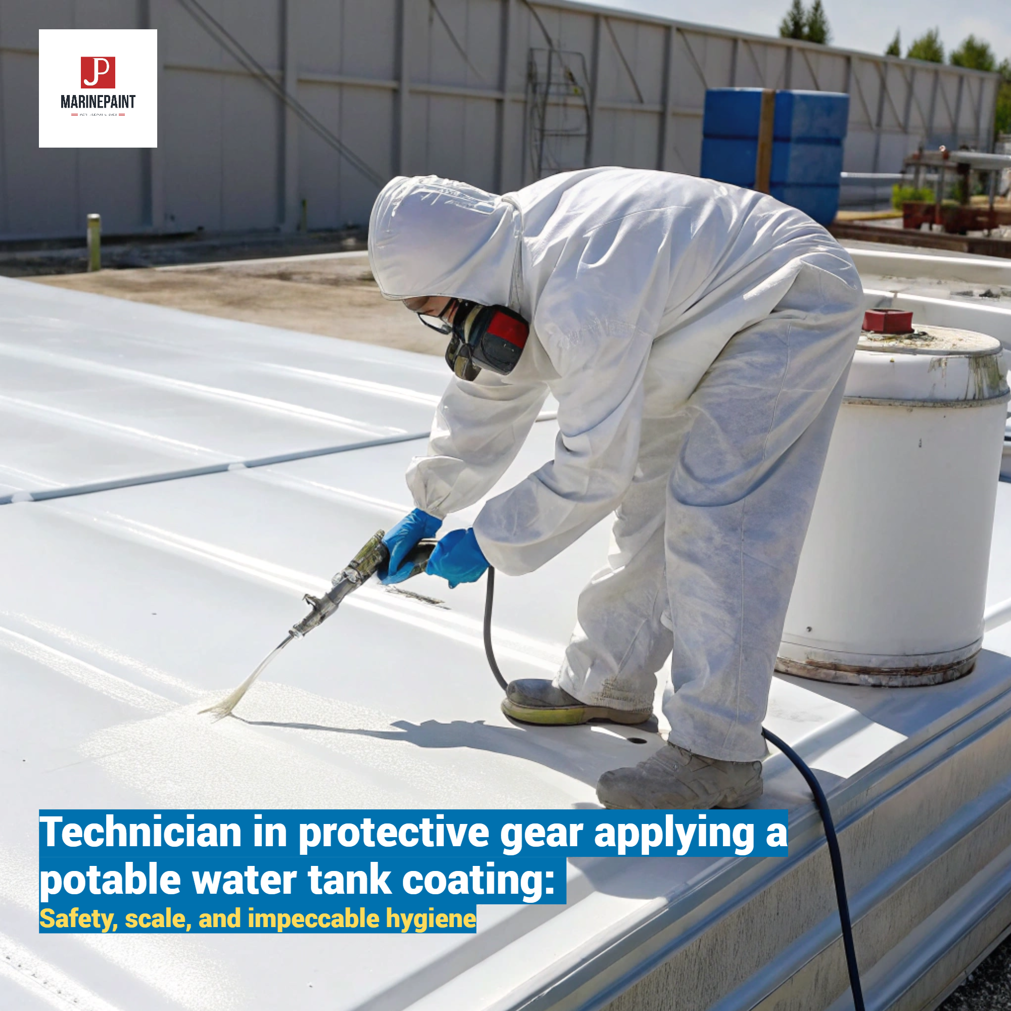 Water tank lining,NSF-61 certified coatings,Epoxy tank coating,Polyurethane tank lining,Potable water storage solutions,Corrosion protection for water tanks,Drinking water tank repair,Concrete water tank waterproofing,Steel water tank coating,Tank coating application,Tank inspection services,Water tank maintenance,Solvent-free epoxy,High-build epoxy,Polyurea spray lining,Water quality,Public health,Infrastructure maintenance,Asset protection,Coating failure,Surface preparation standards (SSPC,NACE),Dry film thickness (DFT),Substrate,Adhesion,Abrasion resistance,Chemical resistance,Curing time,Volatile Organic Compounds (VOCs),Water treatment facilities,Municipal water systems,Tank refurbishment,Protective coatings,potable water tank,water tank coatings