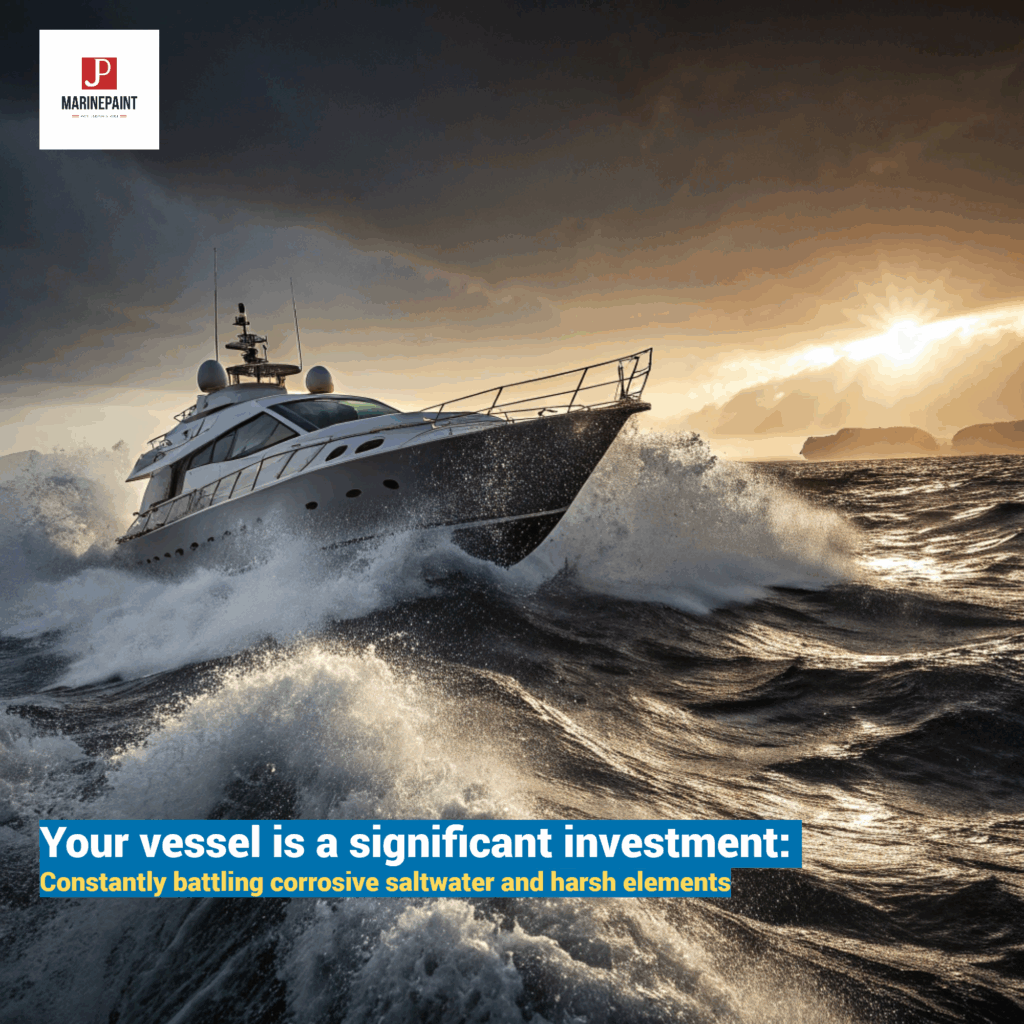 fiberglass yacht sailing through rough, choppy seas