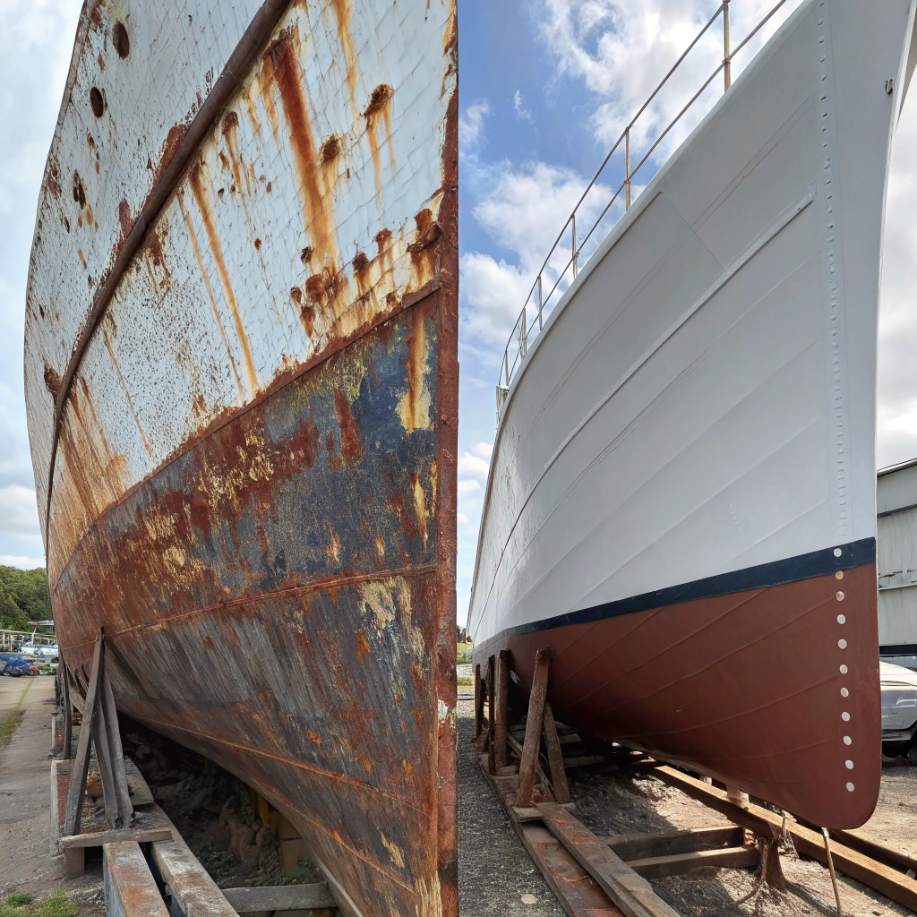 a dramatic side by side comparison photo on the l