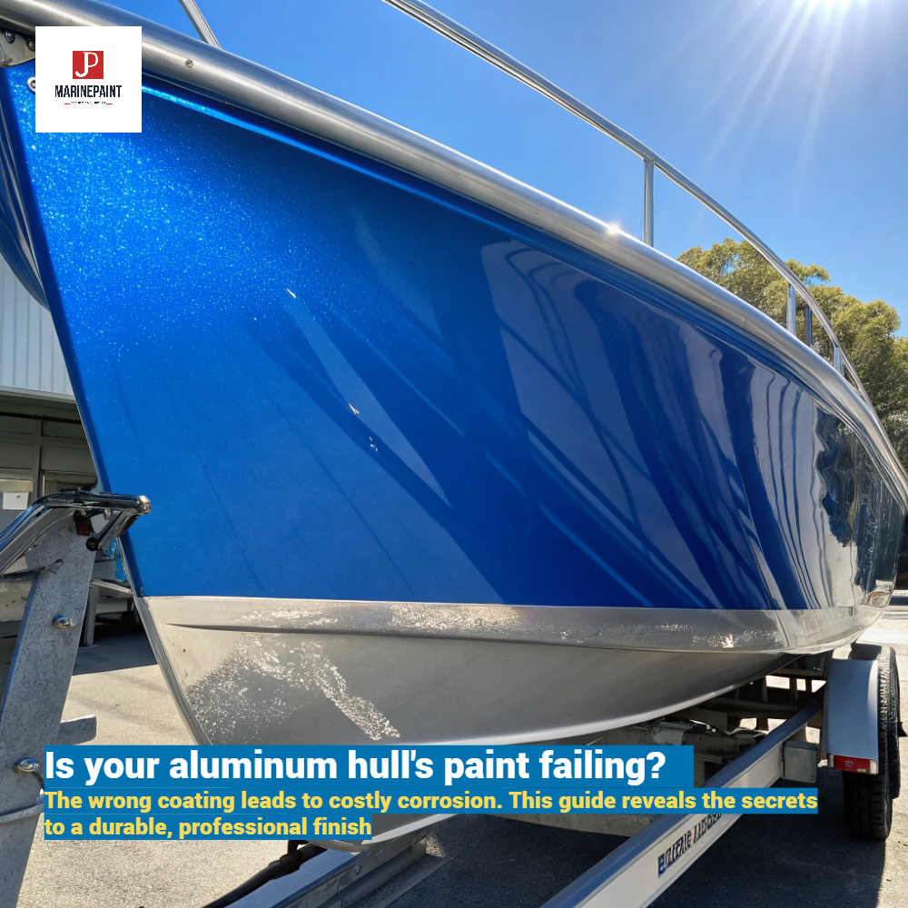 a gleaming aluminum boat hull half of it freshly (2)