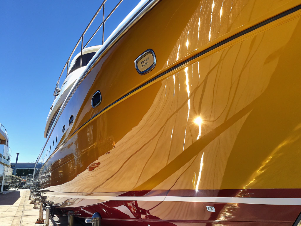 shiny high gloss finish of a luxury yacht s hull (3)