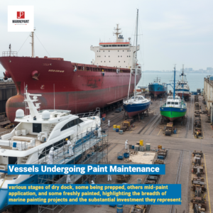 vessels undergoing paint maintenance