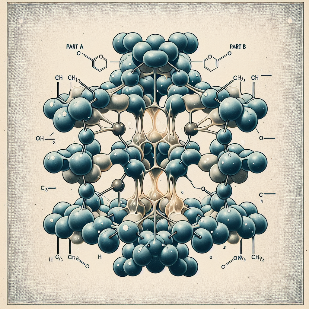 A microscopic view illustrating the chemical cross-linking reaction of two-component paint, showing molecules forming a dense, impenetrable polymer structure.