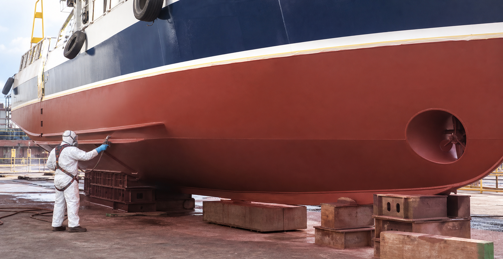 Commercial vessel coating support