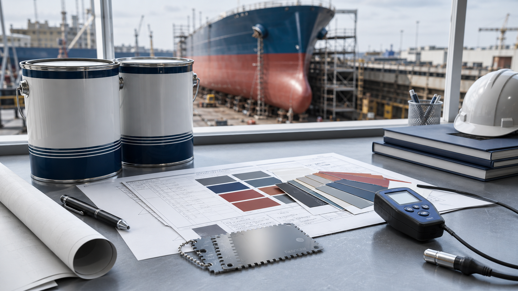 Marine coating service area