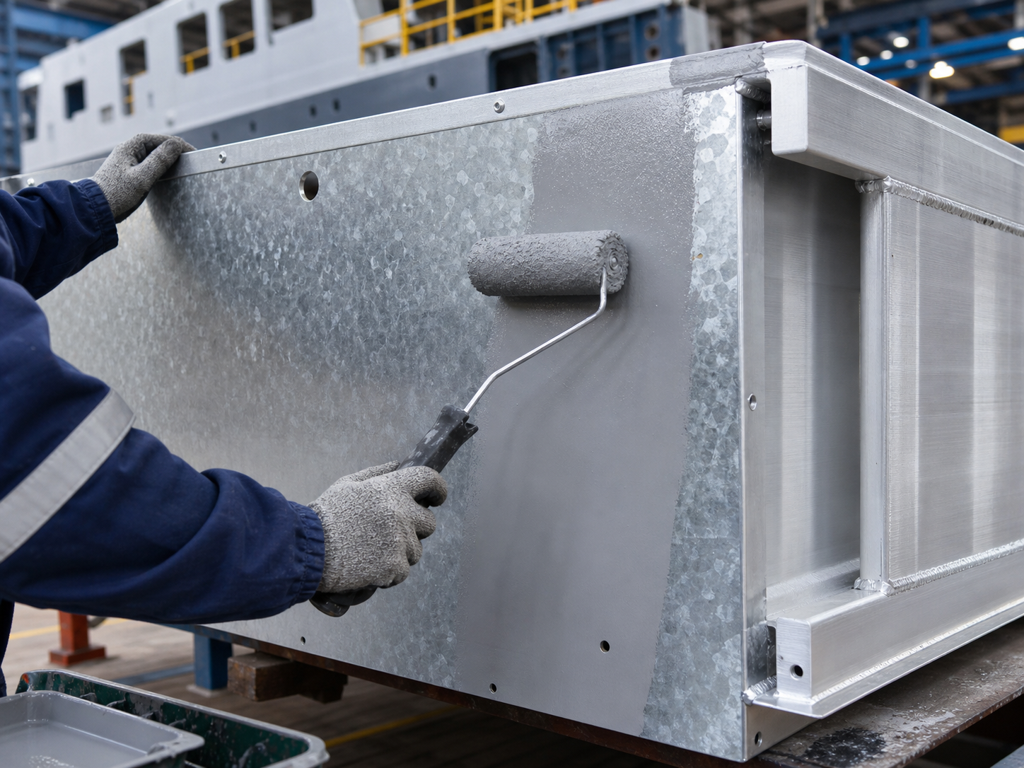 Galvanized and aluminum substrate primer application