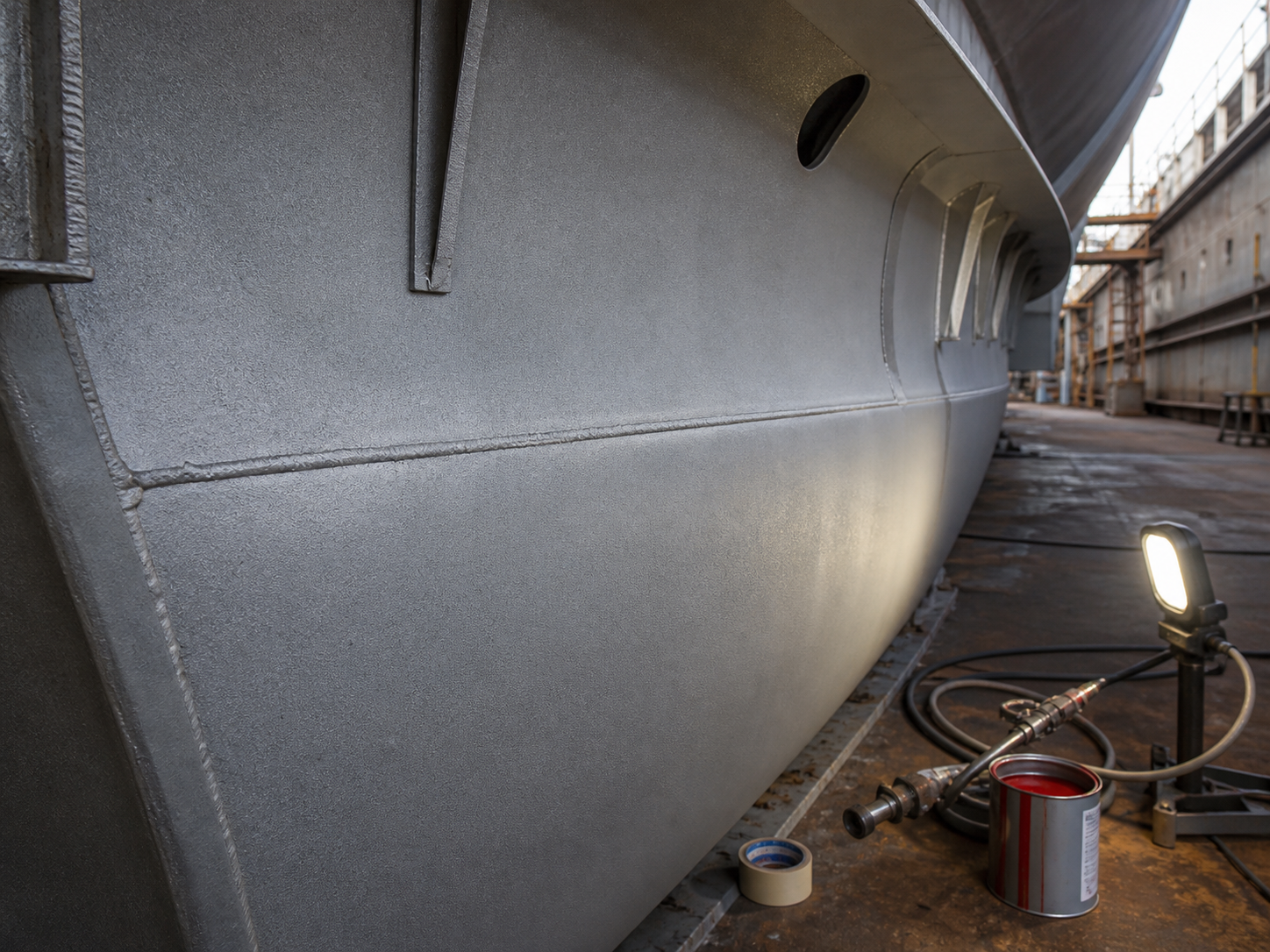 Prepared steel surface for epoxy primer