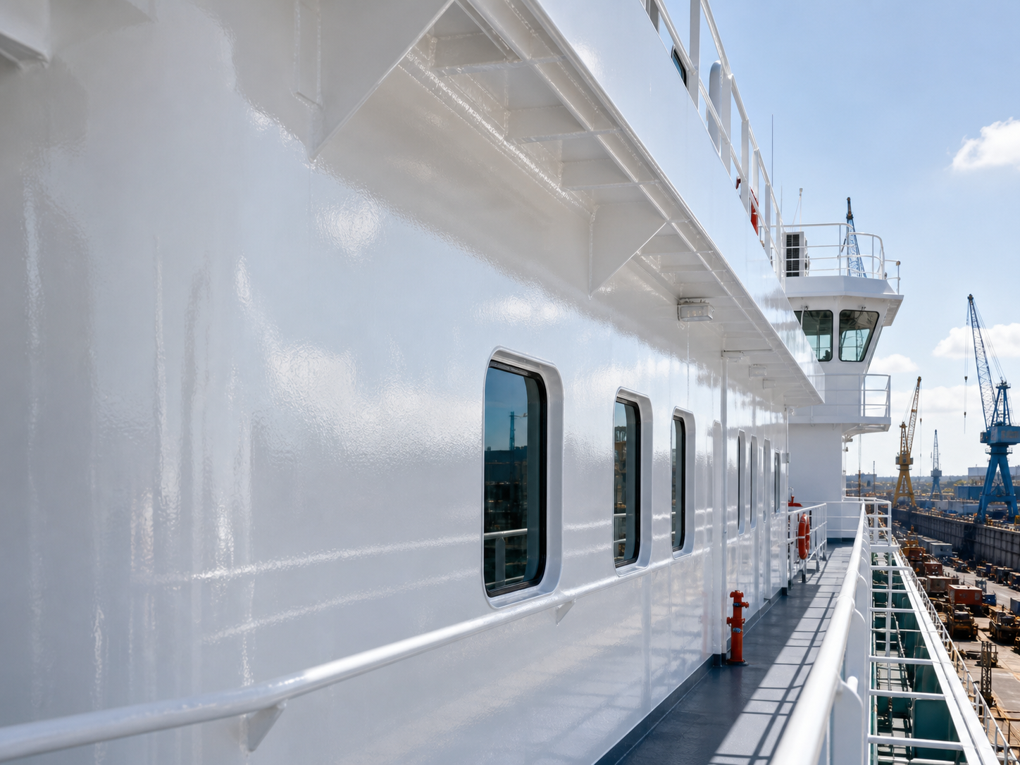 Ship superstructure polyurethane topcoat