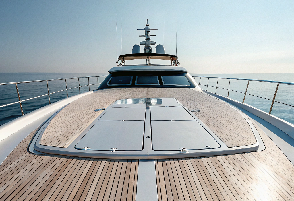 a close up of the yacht deck is in the center of t (1)